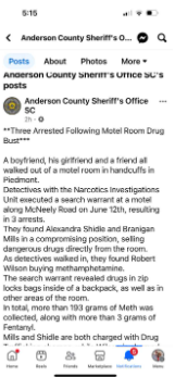 Screenshot from Anderson County Sheriff's Office